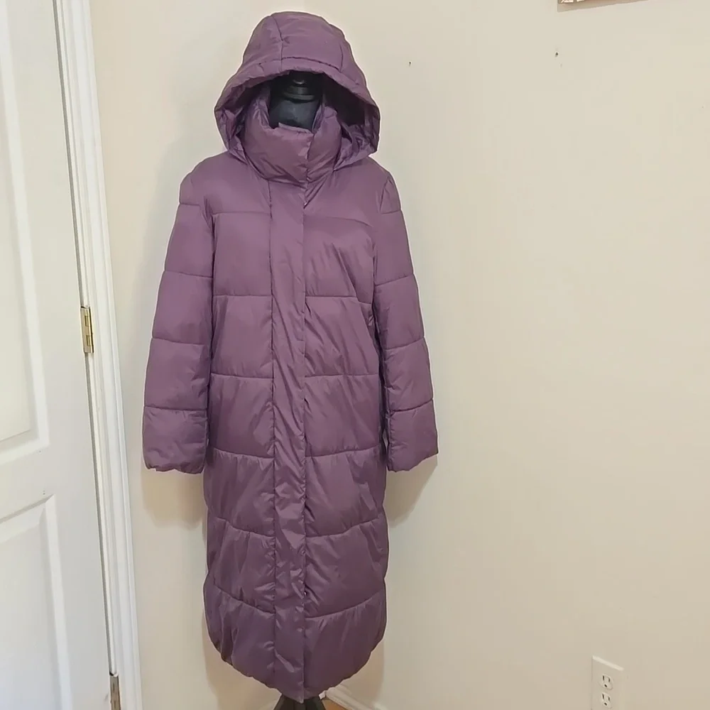 Banana Republic Deep Purple Puffer Down Jacket Sz Petite Small